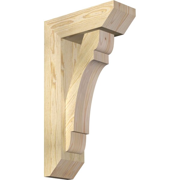Ekena Millwork Olympic Slat Rough Sawn Bracket w/ Offset Brace, Douglas Fir, 6"W x 16"D x 28"H BKT0604X16X28OLY06RDF - main